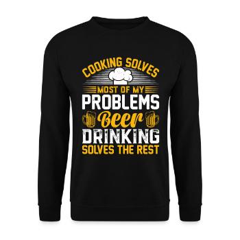 La cuisine résout la plupart de mes problèmes Boire de la bière et - Sweat-shirt Unisexe - noir - Devant - Alina (178cm) & Michal (187cm)