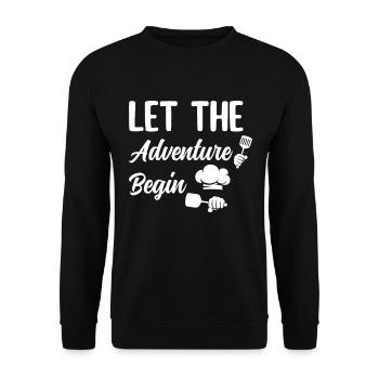 Laissez l’aventure commencer Outils de cuisine Chef Cook Ki - Sweat-shirt Unisexe - noir - Devant - Alina (178cm) & Michal (187cm)