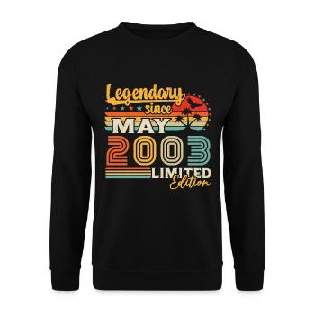Vintage légendaire depuis Mai 2003 Anniversaire - Sweat-shirt Unisexe - noir - Devant - Alina (178cm) & Michal (187cm)
