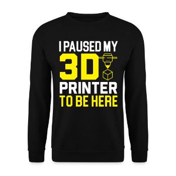 I stopped my 3D printer to get Mas here - Unisex Sweatshirt - black - Front - Alina (178cm) & Michal (187cm)