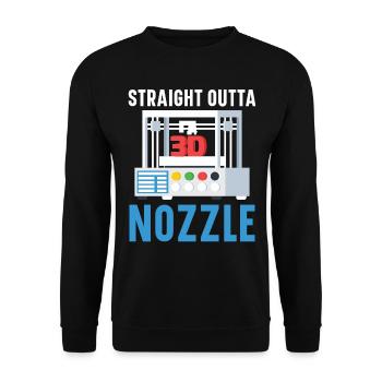 Straight from the Nozzle Machinist 3D Printing - Unisex Sweatshirt - black - Front - Alina (178cm) & Michal (187cm)
