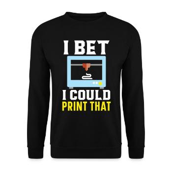 I bet I could 3D print this machinist - Unisex Sweatshirt - black - Front - Alina (178cm) & Michal (187cm)