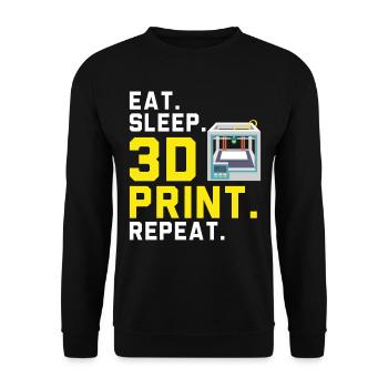 Food Sleep 3D Printing Repeat Machinist 3D - Unisex Sweatshirt - black - Front - Alina (178cm) & Michal (187cm)
