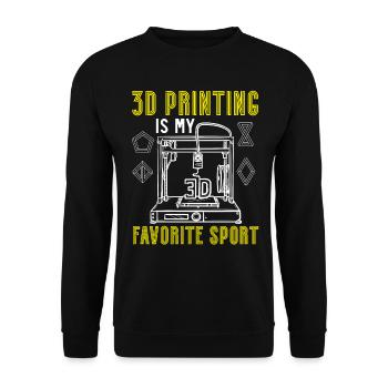 3D printing is my favorite sport machinist - Unisex Sweatshirt - black - Front - Alina (178cm) & Michal (187cm)