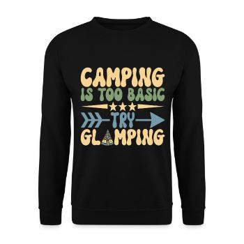 Glamping Glamper - Unisex Pullover - Schwarz - Vorne - Alina (178cm) & Michal (187cm)
