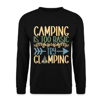 Glamping Glamper - Unisex Pullover - Schwarz - Vorne - Alina (178cm) & Michal (187cm)