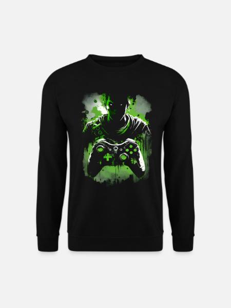 Cooles Neon-Grünes Gaming Design mit Controller - Unisex Pullover - Schwarz
