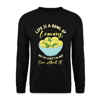 Limonade citron agrumes - Sweat-shirt Unisexe - noir - Devant - Alina (178cm) & Michal (187cm)