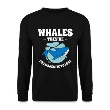 Journée mondiale de la conservation : Animaux marins de rorquals bleus - Sweat-shirt Unisexe - noir - Devant - Alina (178cm) & Michal (187cm)