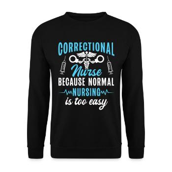 Correctional Nurse Nursing Correction Officer - Unisex Sweatshirt - black - Front - Alina (178cm) & Michal (187cm)