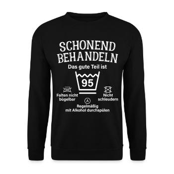 95. Geburtstag Schonend Behandeln 95 Teil Ist 95 - Unisex Pullover - Schwarz - Vorne - Alina (178cm) & Michal (187cm)