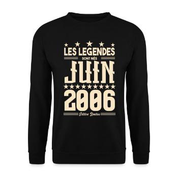 cadeau d'anniversaire juin 2006. Cadeau Juin 2006. - Sweat-shirt Unisexe - noir - Devant - Alina (178cm) & Michal (187cm)