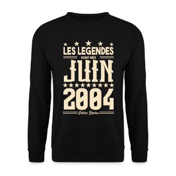 cadeau d'anniversaire juin 2004. Cadeau Juin 2004. - Sweat-shirt Unisexe - noir - Devant - Alina (178cm) & Michal (187cm)