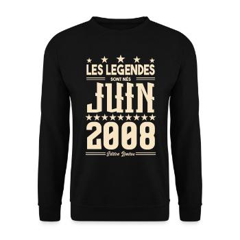 cadeau d'anniversaire juin 2008. Cadeau Juin 2008. - Sweat-shirt Unisexe - noir - Devant - Alina (178cm) & Michal (187cm)