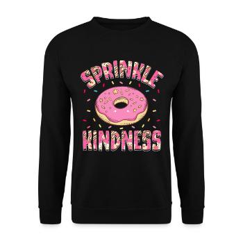 Sprinkle friendliness donut-eater - Unisex Sweatshirt - black - Front - Alina (178cm) & Michal (187cm)