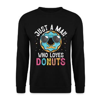 Nur Ein Mann, Der Donuts Liebt Donut Donut - Unisex Pullover - Schwarz - Vorne - Alina (178cm) & Michal (187cm)