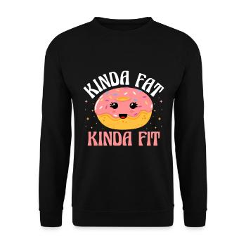 Irgendwie Fett Irgendwie Fit Donut Donut Donut - Unisex Pullover - Schwarz - Vorne - Alina (178cm) & Michal (187cm)
