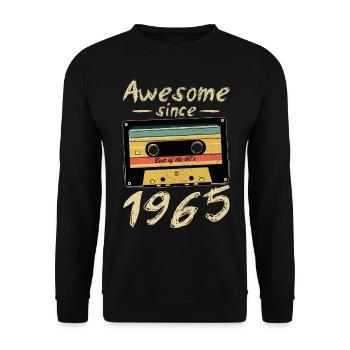 1965 Anniversaire 1965 Né Cadeau d’anniversaire - Sweat-shirt Unisexe - noir - Devant - Alina (178cm) & Michal (187cm)