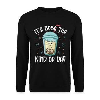 It's Boba Tea Style of the Day Bubble Tea Lover - Unisex Sweatshirt - black - Front - Alina (178cm) & Michal (187cm)