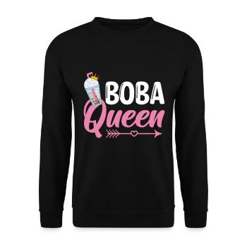 Boba Queen Bubble Tea Liebhaber Boba Tee Trinker - Unisex Pullover - Schwarz - Vorne - Alina (178cm) & Michal (187cm)