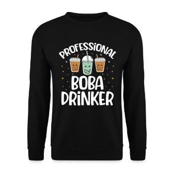 Buveur professionnel de Boba, amoureux des bulles - Sweat-shirt Unisexe - noir - Devant - Alina (178cm) & Michal (187cm)
