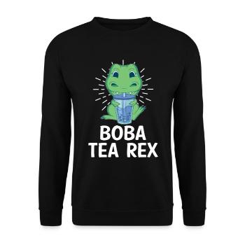 Boba Tea Rex Bubble Tea Lover Boba Tea Drinker - Unisex Sweatshirt - black - Front - Alina (178cm) & Michal (187cm)