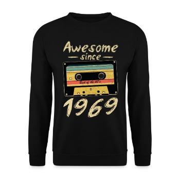 1969 Anniversaire 1969 Né Cadeau d’anniversaire - Sweat-shirt Unisexe - noir - Devant - Alina (178cm) & Michal (187cm)