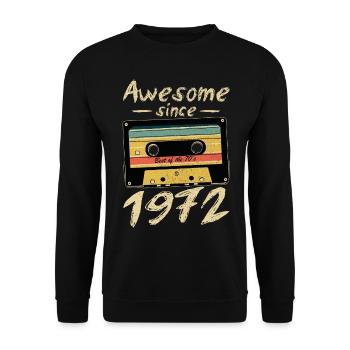 1972 Anniversaire 1972 Né Cadeau d’anniversaire - Sweat-shirt Unisexe - noir - Devant - Alina (178cm) & Michal (187cm)
