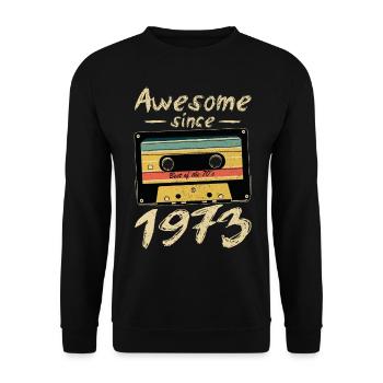 1973 Anniversaire 1973 Né Cadeau d’anniversaire - Sweat-shirt Unisexe - noir - Devant - Alina (178cm) & Michal (187cm)