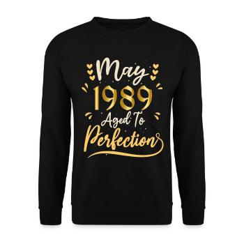 May 1989 May anniversary May 1989 - Unisex Sweatshirt - black - Front - Alina (178cm) & Michal (187cm)