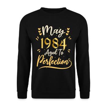 Mai 1984 Mai-Jubiläum Mai 1984 - Unisex Pullover - Schwarz - Vorne - Alina (178cm) & Michal (187cm)