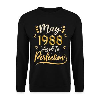 Mai 1988 Mai-Jubiläum Mai 1988 - Unisex Pullover - Schwarz - Vorne - Alina (178cm) & Michal (187cm)