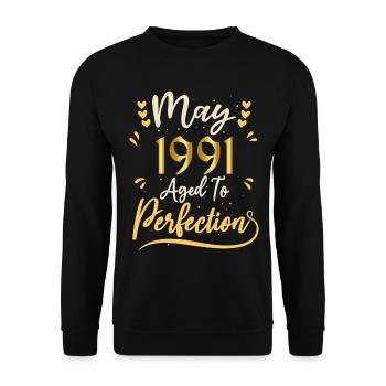 May 1991 May anniversary May 1991 - Unisex Sweatshirt - black - Front - Alina (178cm) & Michal (187cm)
