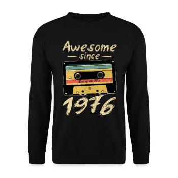 1976 Anniversaire 1976 Né Cadeau d’anniversaire - Sweat-shirt Unisexe - noir - Devant - Alina (178cm) & Michal (187cm)