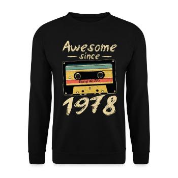 1978 Geburtstag 1978 Geboren Geburtstagsgeschenk - Unisex Pullover - Schwarz - Vorne - Alina (178cm) & Michal (187cm)