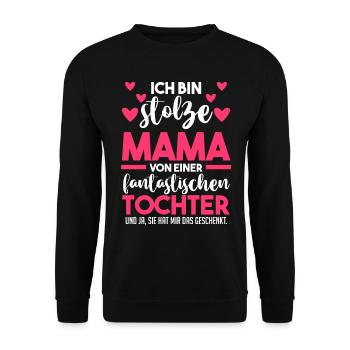 Muttertag Mutter Tochter Mama - Unisex Pullover - Schwarz - Vorne - Alina (178cm) & Michal (187cm)
