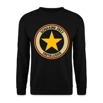 Schoolchild 2023 Start of school enrollment - Unisex Sweatshirt - black - Front - Alina (178cm) & Michal (187cm)