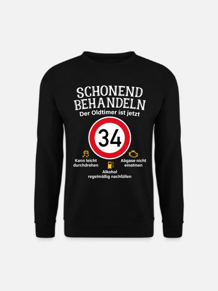 34. Geburtstag Schonend Behandeln Oldtimer Ist 34 - Unisex Pullover - Schwarz