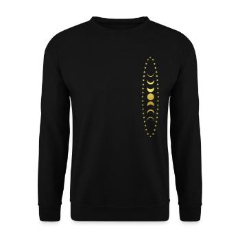 Phases lunaires - Étoiles - Lune - Graphique - Sweat-shirt Unisexe - noir - Devant - Alina (178cm) & Michal (187cm)