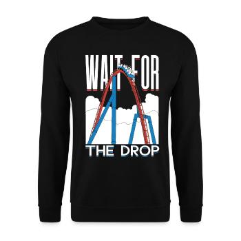 Wait For The Drop Roller Coaster - Unisex Sweatshirt - black - Front - Alina (178cm) & Michal (187cm)