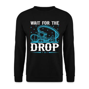 Wait For The Drop Roller Coaster - Unisex Sweatshirt - black - Front - Alina (178cm) & Michal (187cm)