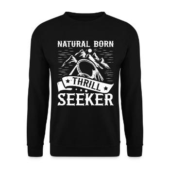 Natural Born Thrill Seeker Roller Coaster - Unisex Sweatshirt - black - Front - Alina (178cm) & Michal (187cm)