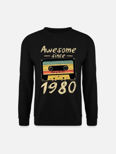 1980 Geburtstag 1980 Geboren Geburtstagsgeschenk - Unisex Pullover - Schwarz