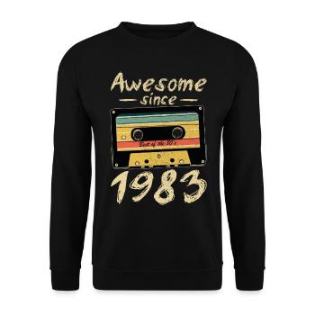 1983 Anniversaire 1983 Né Cadeau d’anniversaire - Sweat-shirt Unisexe - noir - Devant - Alina (178cm) & Michal (187cm)