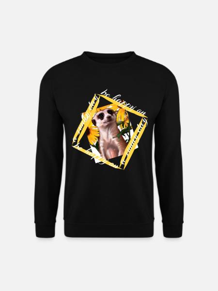 Erdmännchen niedliches Mungo mit Spruch - Unisex Pullover - Schwarz