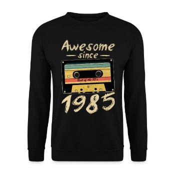 1985 Geburtstag 1985 Geboren Geburtstagsgeschenk - Unisex Pullover - Schwarz - Vorne - Alina (178cm) & Michal (187cm)