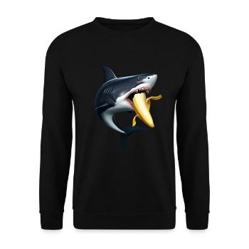 Le requin mange de la banane - Sweat-shirt Unisexe - noir - Devant - Alina (178cm) & Michal (187cm)