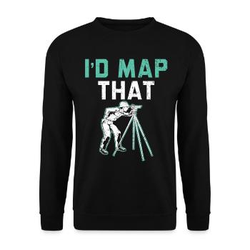 Je cartographierais le technicien terrestre Land Surve - Sweat-shirt Unisexe - noir - Devant - Alina (178cm) & Michal (187cm)