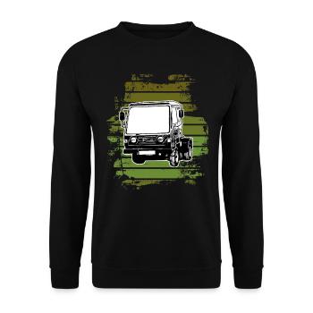 Multicar M25 Multicar Nouveaux camions Multricar - Sweat-shirt Unisexe - noir - Devant - Alina (178cm) & Michal (187cm)