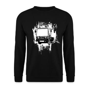 Multicar M25 Multicar Nouveaux camions Multricar - Sweat-shirt Unisexe - noir - Devant - Alina (178cm) & Michal (187cm)